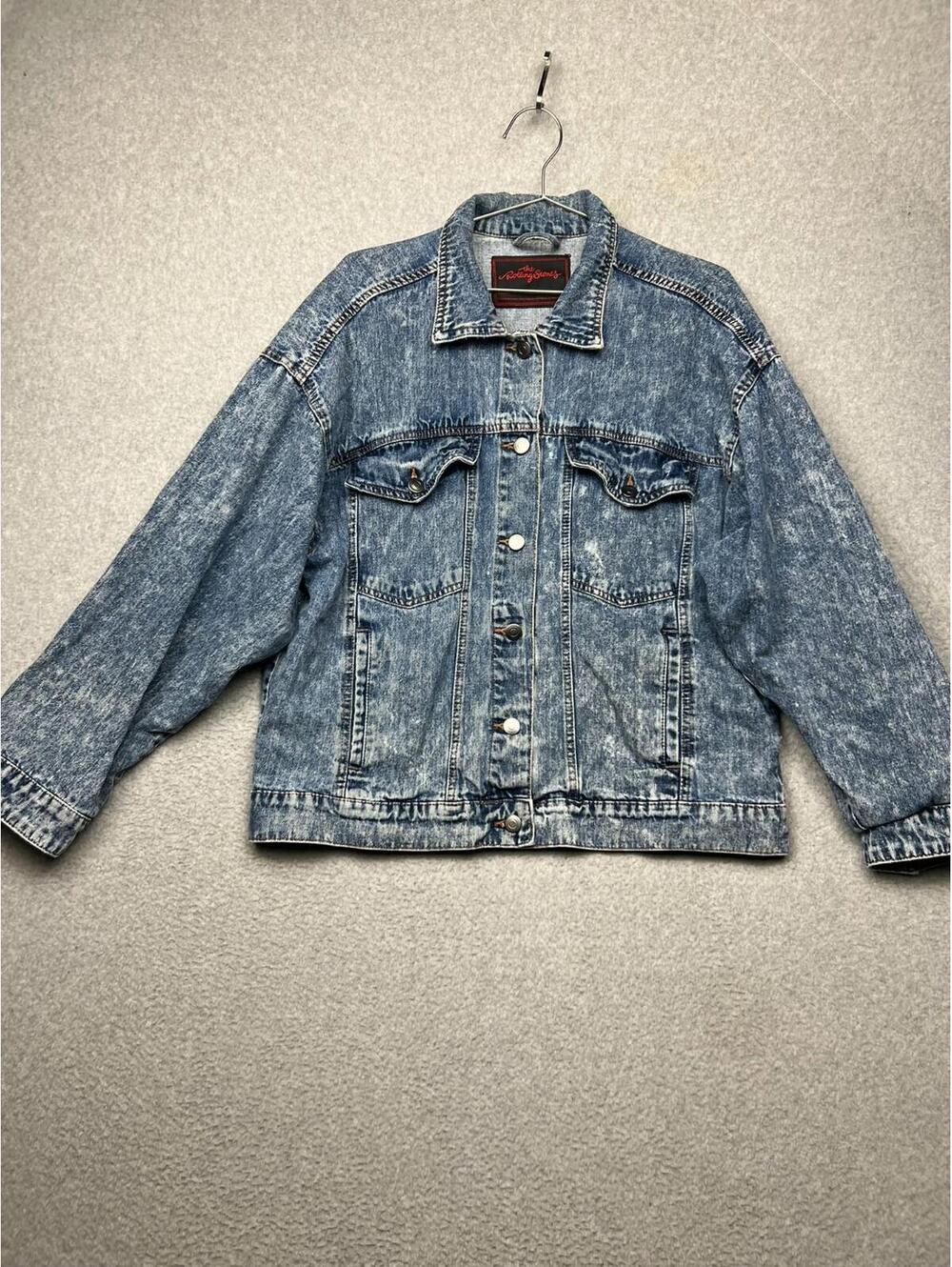 Vintage Rolling Stones Stone Wash Cotton Denim Jacket XL Band Rock Music USA - Picture 2 of 9